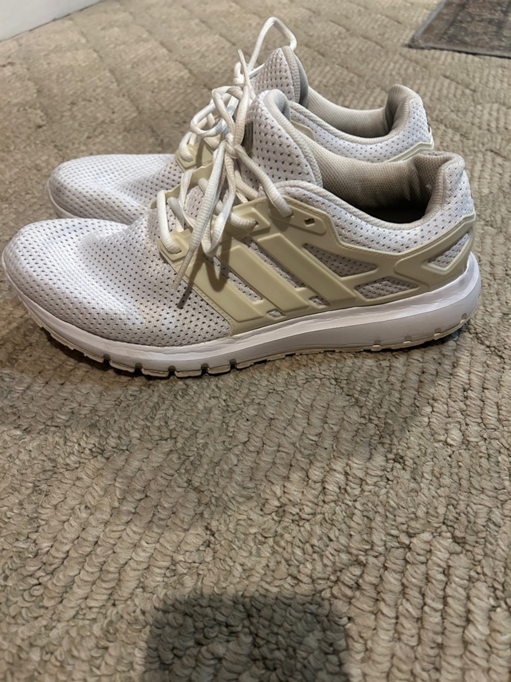 Men's Adidas Cloudfoam Running Shoes White and Cream